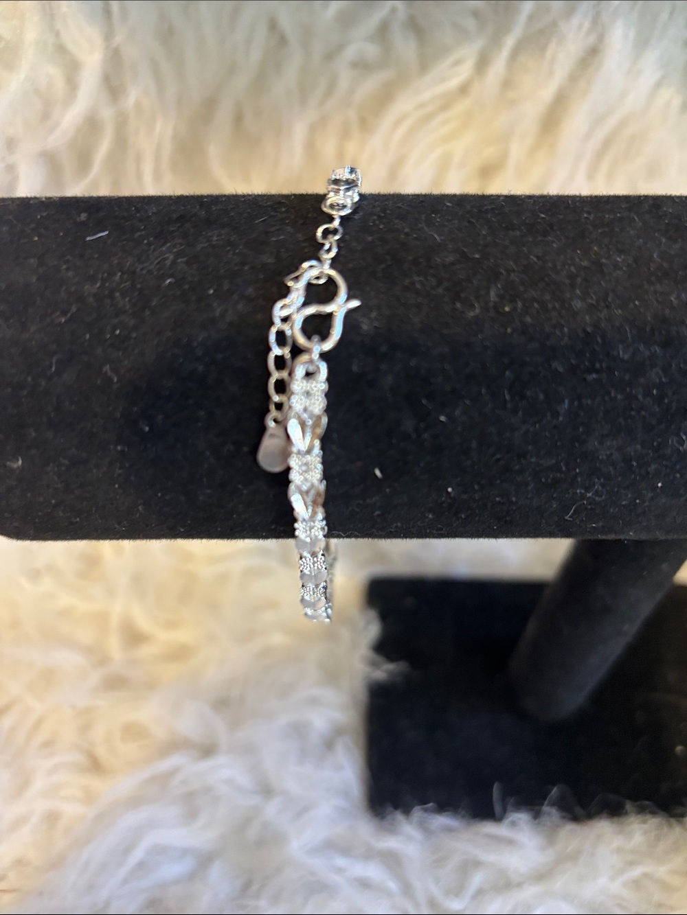 Delicate Silver Butterfly & Floral Link Bracelet for Women